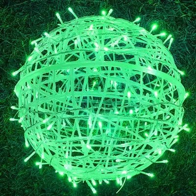 Woven LED Globe Light 8 Inch Waterproof Outdoor Hanging Orb for Trees Patios & Garden Decor | Connectable String Sphere Lights Yard Decorati