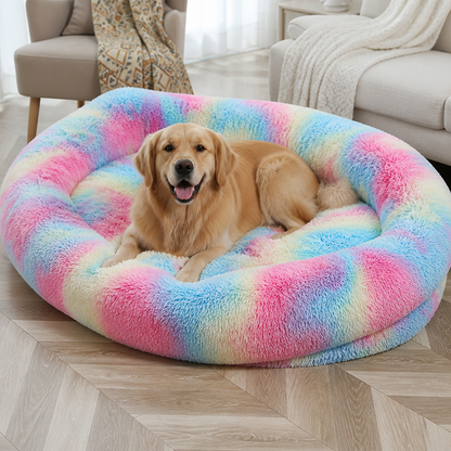 Lit pour humain façon canapé pour chien Ortekor, orthopédique et en fausse fourrure lavable (housse amovible)