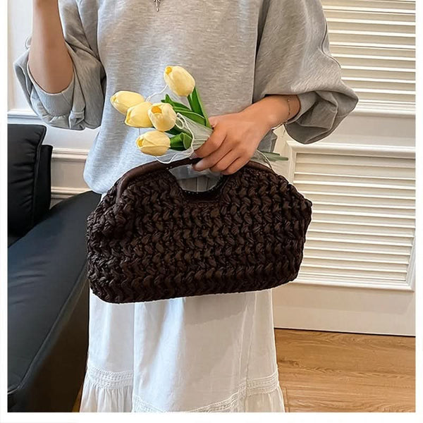 LUXEWEAVE – Sac à bandoulière en raphia tressé