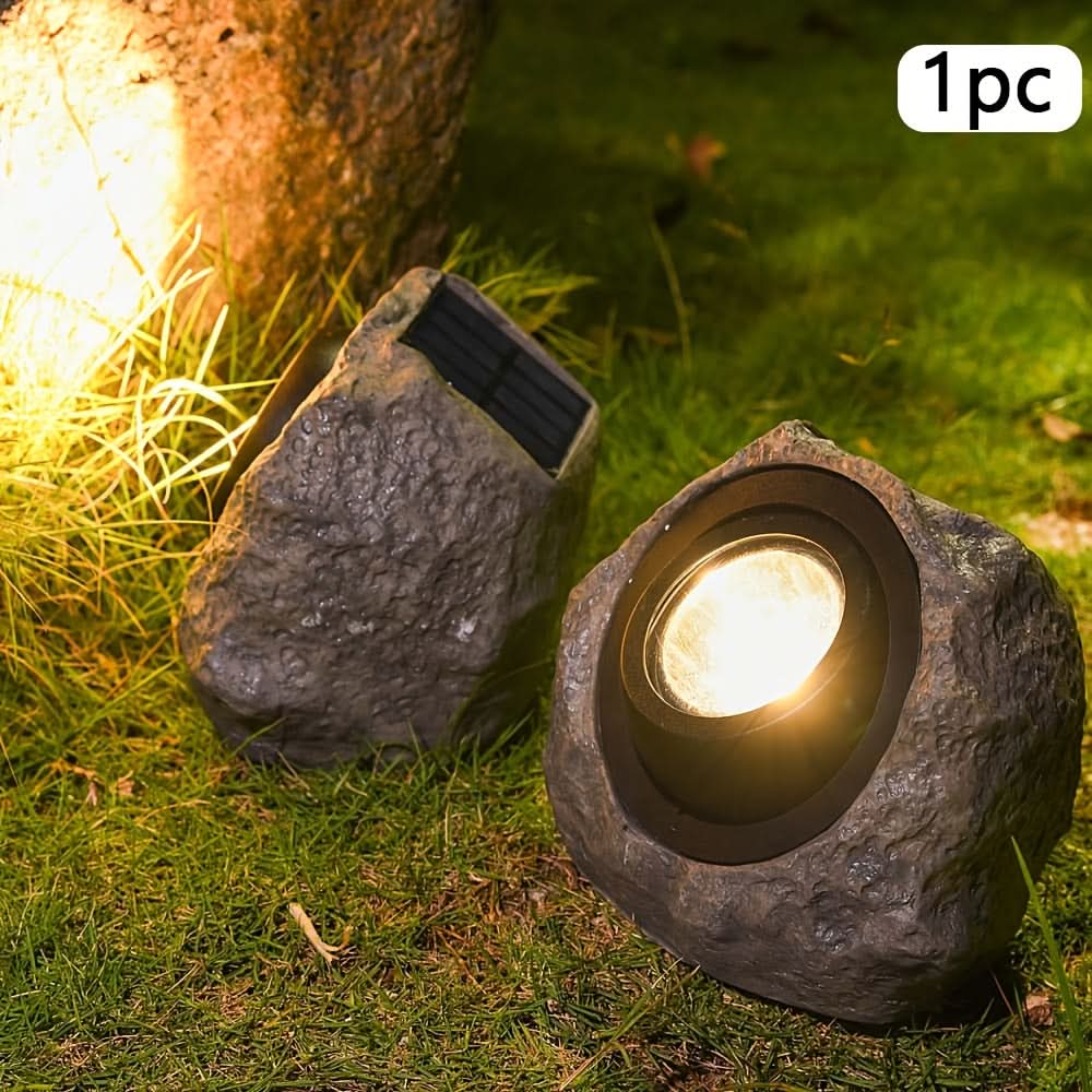 Stoneva - Lampe de jardin solaire imitation pierre