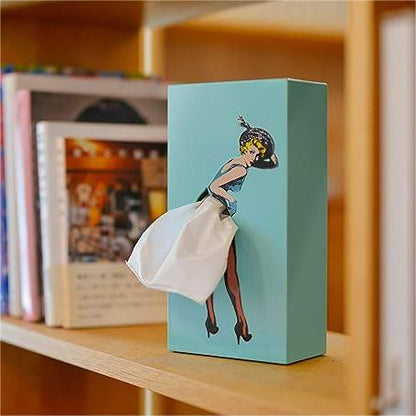 Vintage Tissue Box Cover Decorative Holder for Living Room Bedroom Bathroom Office Retro Style Resin Dispenser