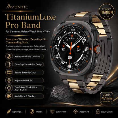 Premium Metal Link Wristband for Samsung Galaxy Watch Ultra 47mm – Titanium & Steel Construction