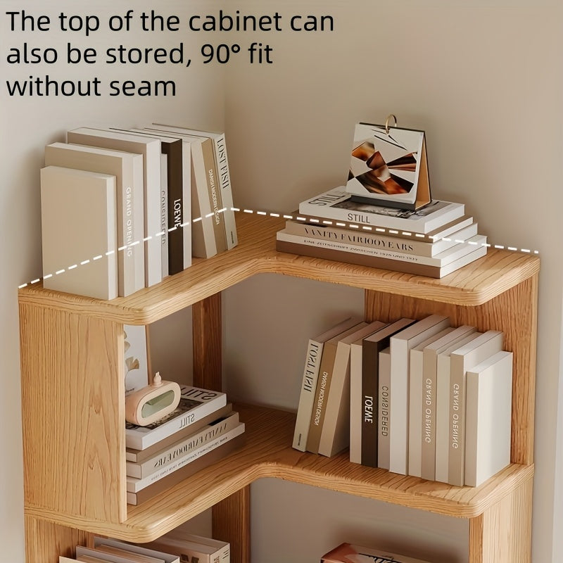 Solid Wood Corner Shelf Unit – Space-Saving Storage Organizer for Living Room, Bedroom & Home Office