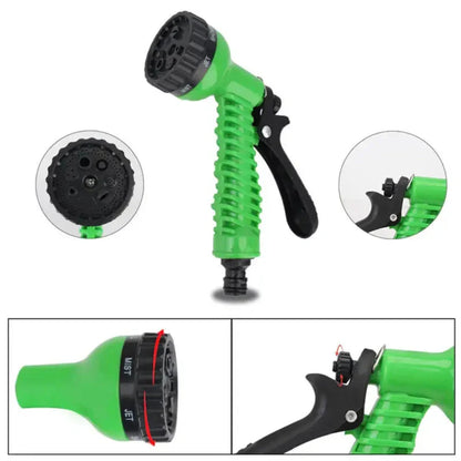 Expandable Garden Hose 25 ft to 200 ft with 7-Pattern Spray Nozzle for Yard Watering Car Wash Pet Bathing