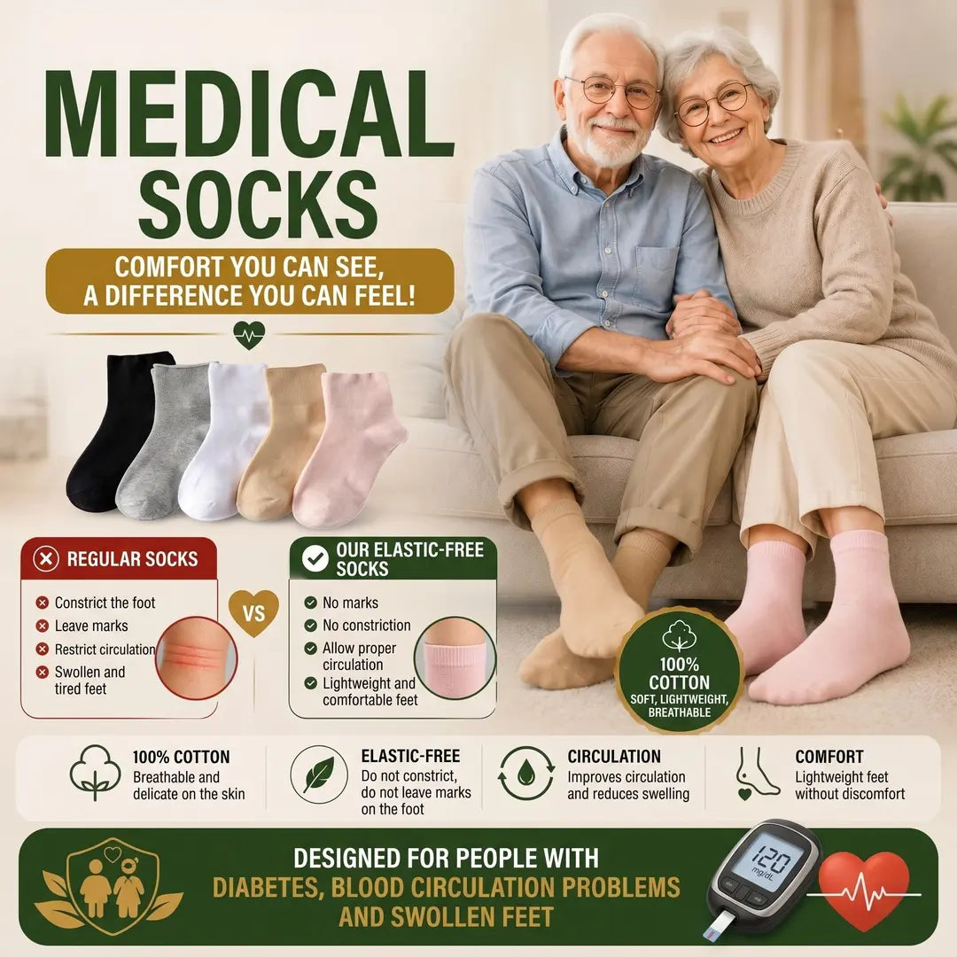 Socks For Sensitive Feet Seamless & Non-Binding