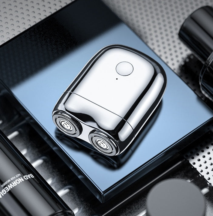Compact USB Rechargeable Travel Shaver for Men with Rotary Heads for Close Shave On-the-Go Grooming Kit