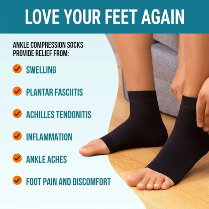 Kompressionsknöchelsocken mit abgestufter Kompression und Fußgewölbestütze