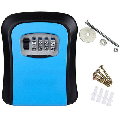 Steel Wall-Mount Lockbox for Keys and Access Cards with Programmable Combination Security Code