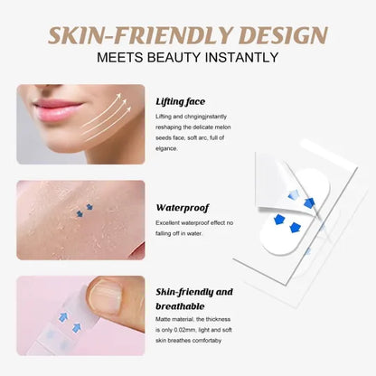 Transparent Facial Contouring Strips for Jawline & Cheek Definition – Discreet Skin Smoothing Adhesive Bands