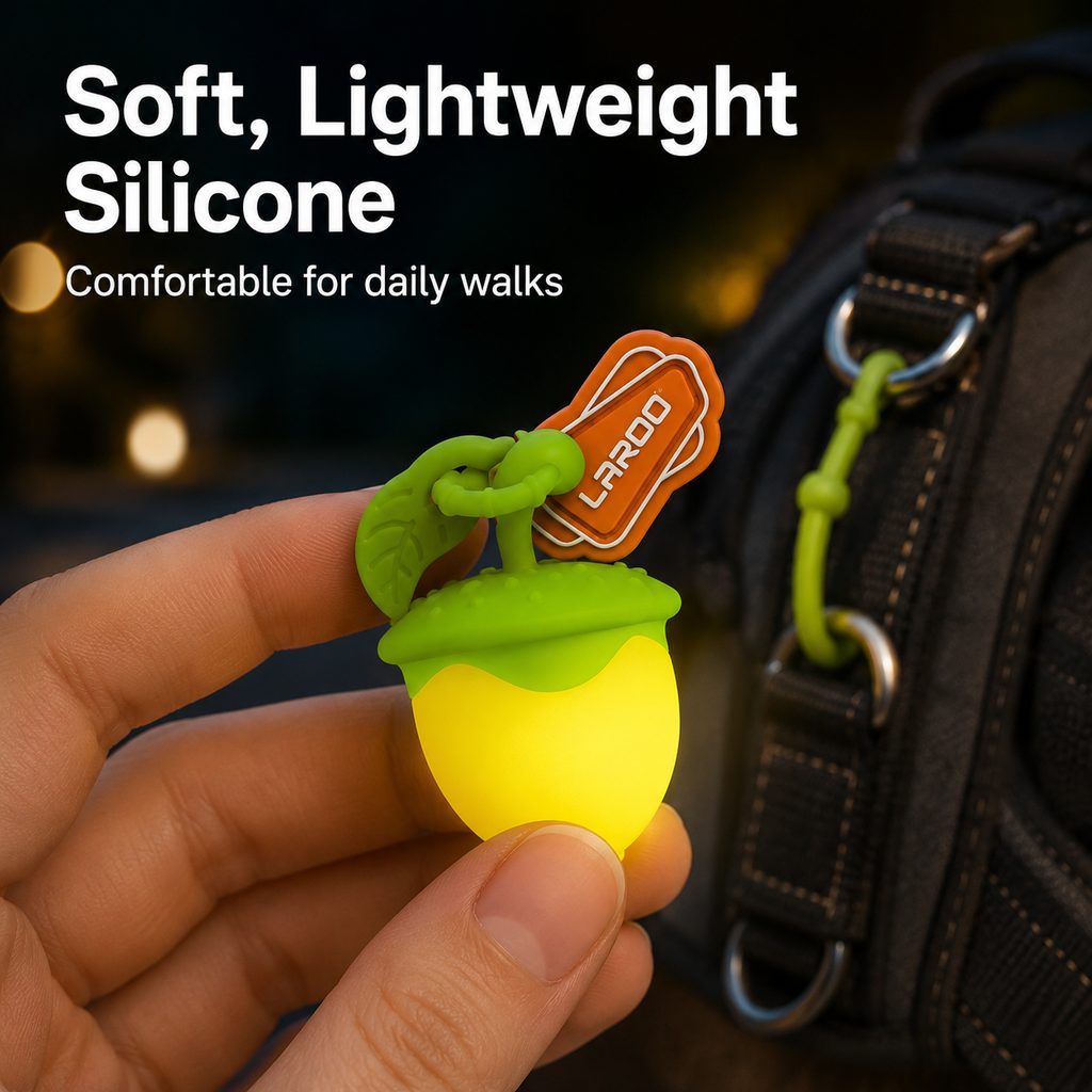 Ortekor AcornGlow USB-C Rechargeable Pet Safety Light for Night Walks - Clip-On Acorn LED Charm for Collars, Harnesses & Leashes to Help Dogs Stay Visible After Dark