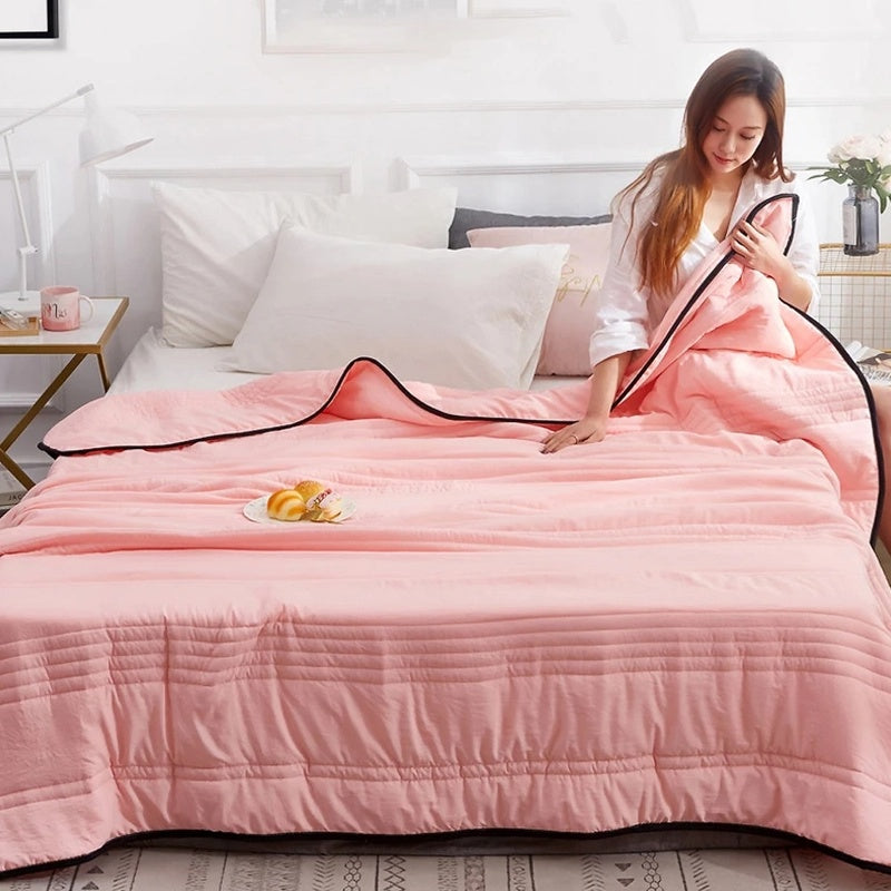Temperature Regulating Throw Blanket – Lightweight Breathable Cooling Bedding for Hot Sleepers & Night Sweats – Moisture Wicking Soft Fabric