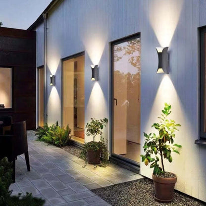 Waterproof Curved LED Outdoor Sconce Hardwired Wall Light for Patio Garden & Entryway