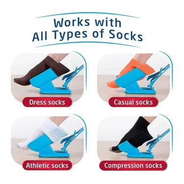 Compression Sock Helper Tool with Handles – Easy Dressing Aid for Putting On & Taking Off Socks – Portable Sock Assist Device for Seniors, M