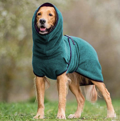 Microfiber Dog Bathrobe with Adjustable Buckle & Neck – Quick-Dry Towel Robe for Cats & Dogs, All Sizes – Machine Washable Pet Drying Coat