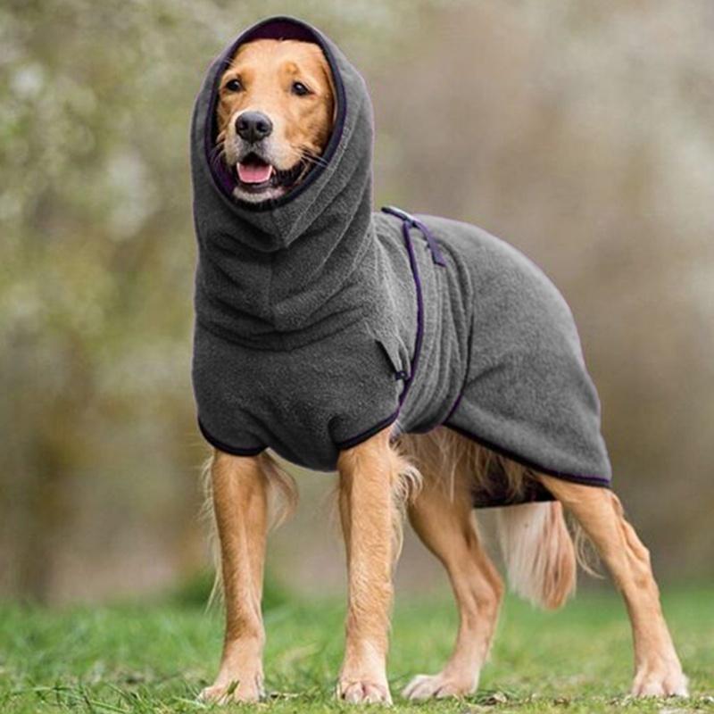 Microfiber Dog Bathrobe with Adjustable Buckle & Neck – Quick-Dry Towel Robe for Cats & Dogs, All Sizes – Machine Washable Pet Drying Coat