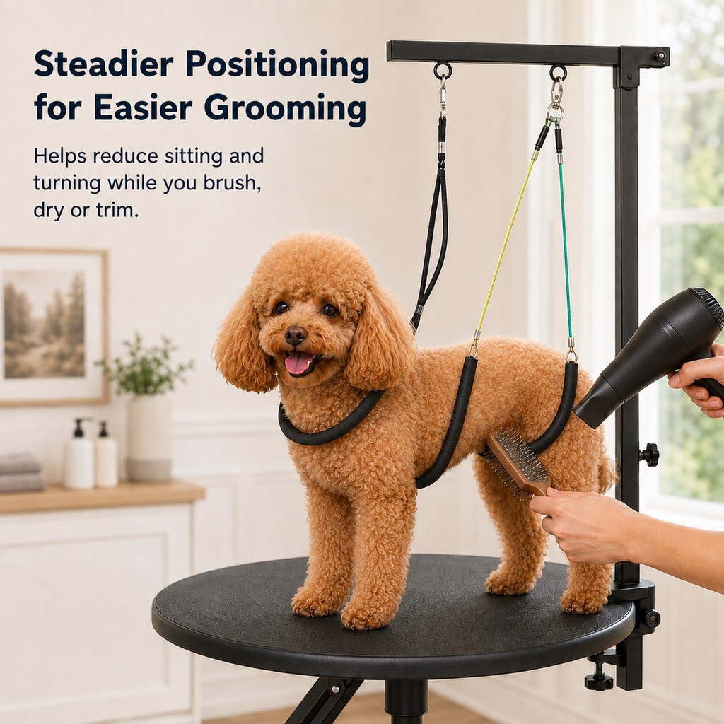 Ortekor Adjustable Dog Grooming Arm Kit for At-Home Grooming - Steadier Brushing, Trimming & Nail Care