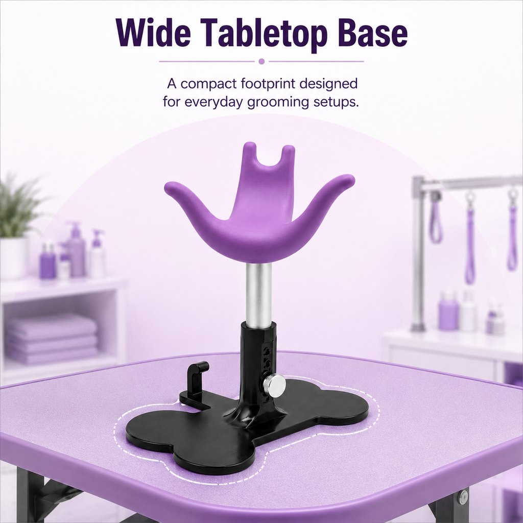 Ortekor Adjustable Dog Grooming Support Stand for Small Dogs – Helps Reduce Sitting During Trimming, Brushing & Drying