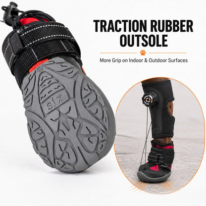 Ortekor Adjustable Tension-Dial Dog Paw-Lift Support Boots – For Indoor Floors & Outdoor Walks, Paw Dragging & Scuffing Support