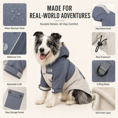 Ortekor Lightweight Water-Resistant Dog Windbreaker – Rain & Wind Coverage for Chilly Walks
