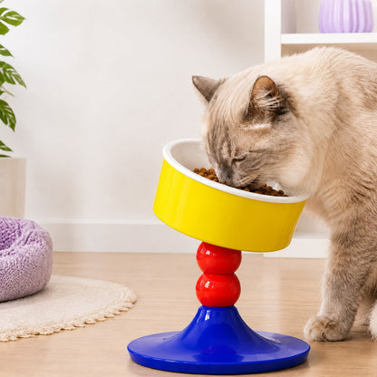 Ortekor Adjustable Elevated Pet Bowl for Cats & Small Dogs - 3 Height Modes for Comfortable Feeding