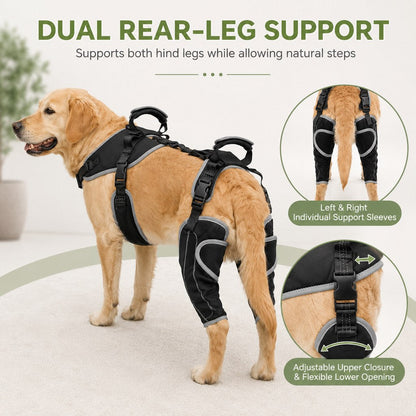 Ortekor Full-Body Dog Lift Harness with Dual Rear-Leg Support - Easier Standing, Stairs & Car Entry
