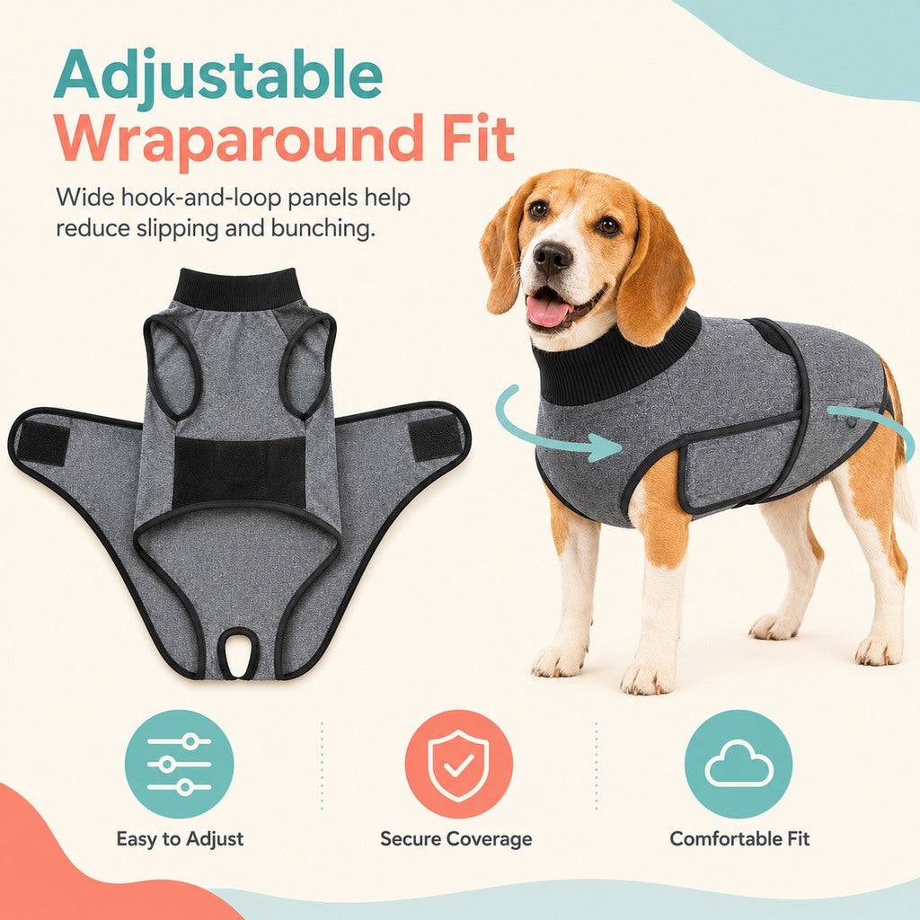 Ortekor Dog Recovery Suit After Surgery - Soft Adjustable Post-Surgery Bodysuit, Comfortable Cone Alternative