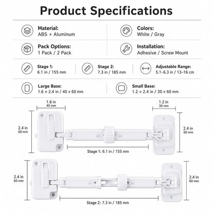 Ortekor Adjustable Pet Door Latch for Litter Rooms - Let Cats In & Help Keep Dogs Out