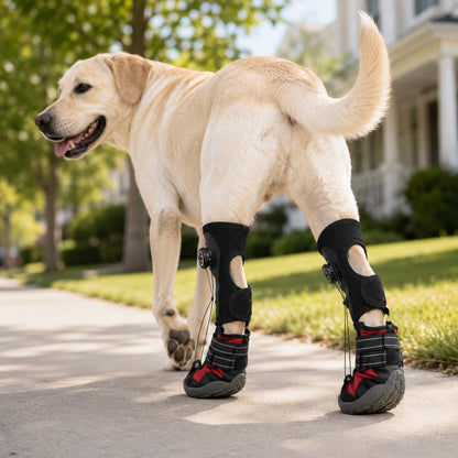 Ortekor Adjustable Tension-Dial Dog Paw-Lift Support Boots – For Indoor Floors & Outdoor Walks, Paw Dragging & Scuffing Support