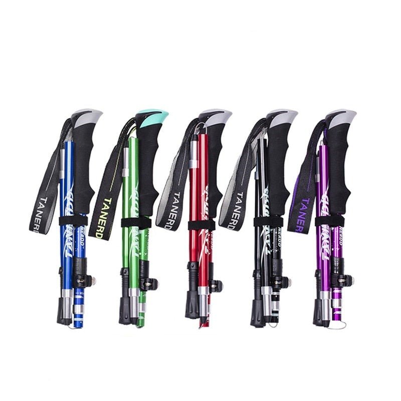 Collapsible Hiking Sticks with Height Lock – Shock-Absorbing Trail Poles for Stability & Joint Support on Steep Terrain | Lightweight