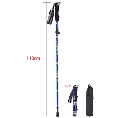 Telescoping Trail Poles for Hiking 43-53 in Collapsible Lightweight Alloy Support Sticks with Quick-Lock Mechanism for Mountain Trekking For