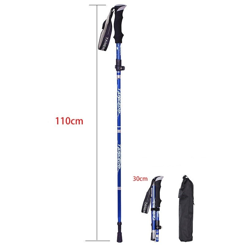 Collapsible Hiking Poles Telescoping Walking Sticks Aluminum Adjustable Height Shock Absorbing Trekking Staffs for Camping Trail Mountain