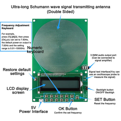 Ultra-Low Frequency Sine Wave Signal Generator with 7.83 Hz Earth Resonance Setting & 0.01–100,000 Hz Range