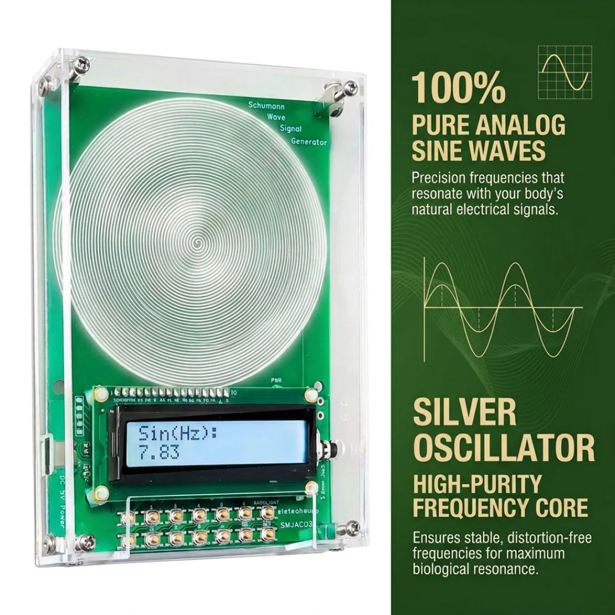Ultra-Low Frequency Sine Wave Signal Generator with 7.83 Hz Earth Resonance Setting & 0.01–100,000 Hz Range