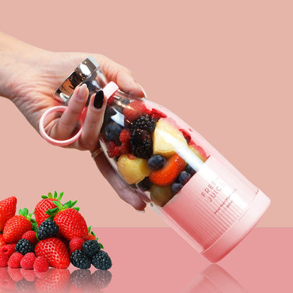 Personal Blender Rechargeable 14 fl oz Cup USB Powered 6-Blade Juicer for Shakes & Fruit Drinks Gym Travel Office Cordless Mini Mixer Protei