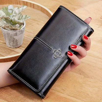 Portefeuille pliable en cuir pour femme – Porte-cartes compact à fentes multiples, design fin pour billets et cartes de crédit, usage quotidien