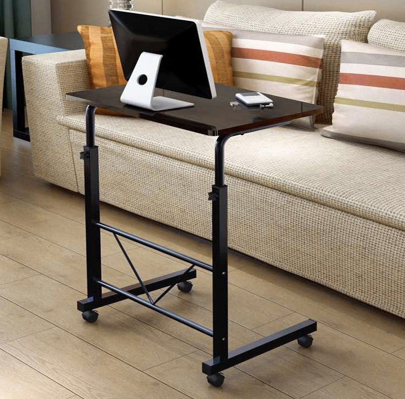 Rolling Height-Adjustable Laptop Desk with Steel Frame & Wheels – Portable Workstation for Bedside, Sofa, Home Office & Living Room Use – Mo