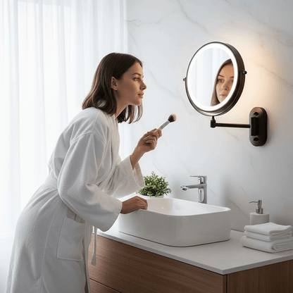 LUMIVIEW – LED Magnifying Makeup Mirror Adjustable Light Travel
