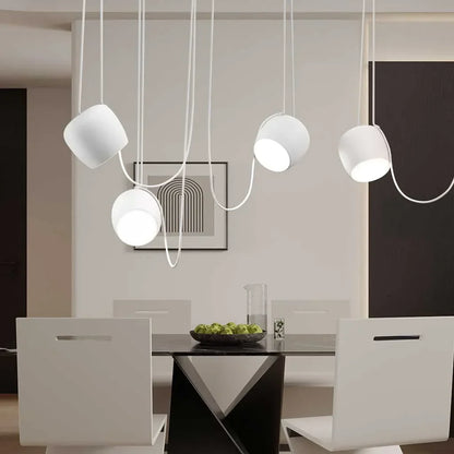 Ceiling Pendant Light Fixture with Adjustable Heads and Cable, 10W LED Dimmable Hanging Lamp, Black Aluminum Modern Lighting for Kitchen Isl