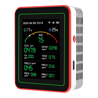 Moniteur de qualité de l'air intérieur 15-en-1 avec WiFi – Détecteur de CO2, COV, formaldéhyde et PM2,5 en temps réel pour la maison, le bureau et l'automatisation intelligente