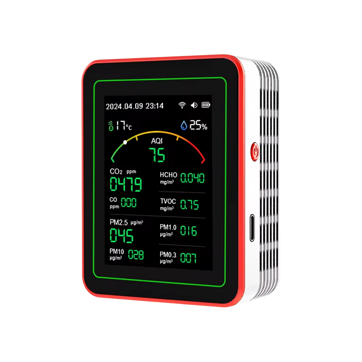 Moniteur de qualité de l'air intérieur 15-en-1 avec WiFi – Détecteur de CO2, COV, formaldéhyde et PM2,5 en temps réel pour la maison, le bureau et l'automatisation intelligente