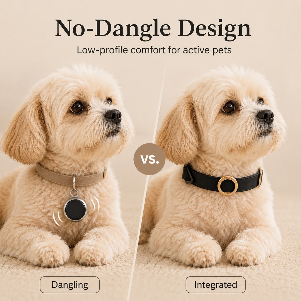 Ortekor AirTag-Compatible Pet Collar Holder for Cats & Small Dogs - No-Dangle Tracker Protection for Home, Walks & Everyday Pet Safety