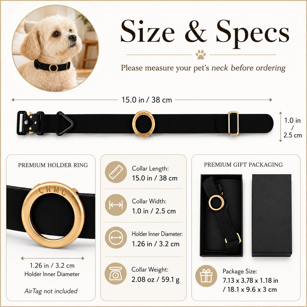 Ortekor AirTag-Compatible Pet Collar Holder for Cats & Small Dogs - No-Dangle Tracker Protection for Home, Walks & Everyday Pet Safety