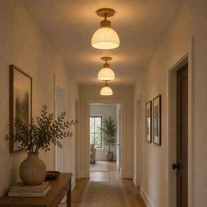Solid Wood Bell-Shaped Ceiling Light Fixture in Warm White 3000K for Modern Living Room, Bedroom & Entryway | Scandinavian Minimalist