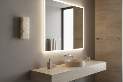 Natural Stone Sconce Waterproof Indoor Outdoor Brass Finish Vertical Warm White Wet Location Bathroom Hallway Entryway Patio Bedroom Covered