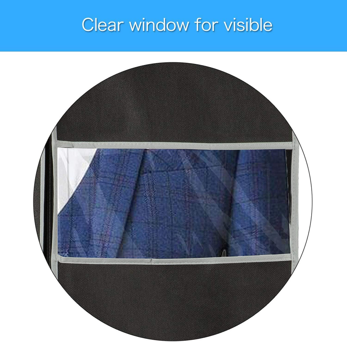 Suit and Dress Protector Bags with Clear Window Panel – Set of 10 Hanging Storage Covers – Zippered Wardrobe Organizers for Closet and Trave