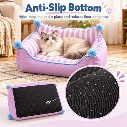 Ortekor All-Season Pet Sofa Bed with Supportive Bolsters & Pillow for Cats and Small Dogs