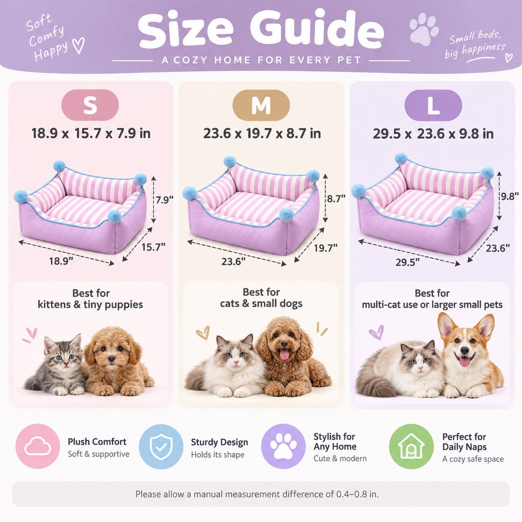 Ortekor All-Season Pet Sofa Bed with Supportive Bolsters & Pillow for Cats and Small Dogs