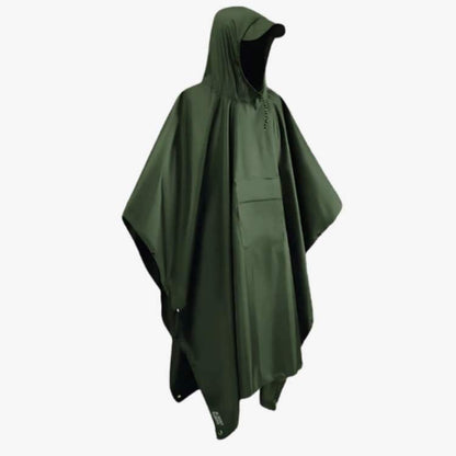 Packable Rain Poncho for Hiking, Camping & Emergency Outdoor Use - Lightweight Waterproof Cover with Hood - Fits Over Backpacks - One Size