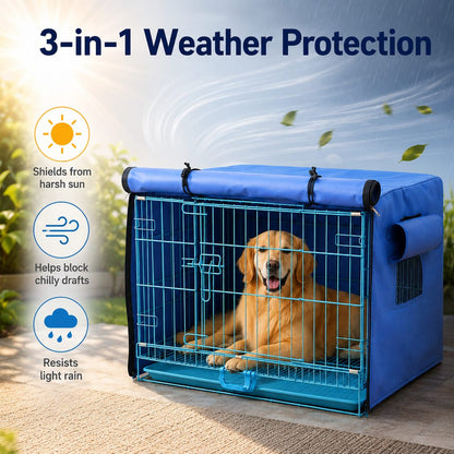 Ortekor All-Weather Dog Crate Cover for Home, Patio & Camping - Privacy, Wind & Light Rain Protection