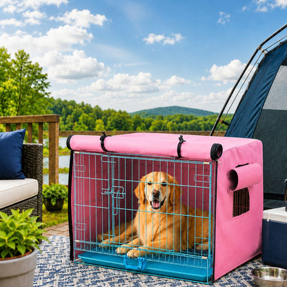 Ortekor All-Weather Dog Crate Cover for Home, Patio & Camping - Privacy, Wind & Light Rain Protection